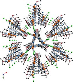 Structural view of the metal-organic material.